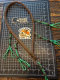 Leather x paracord hybrid lanyard -  Mallard Green