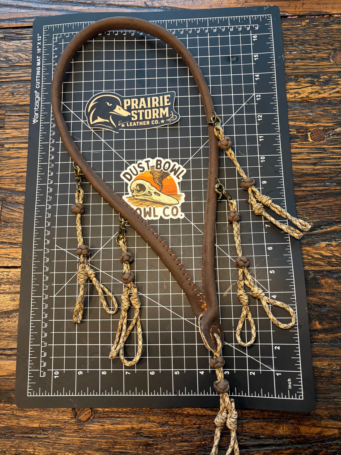 Leather x paracord hybrid lanyard -  Rattler