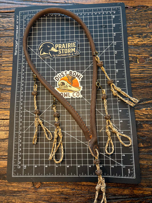 Leather x paracord hybrid lanyard -  Rattler