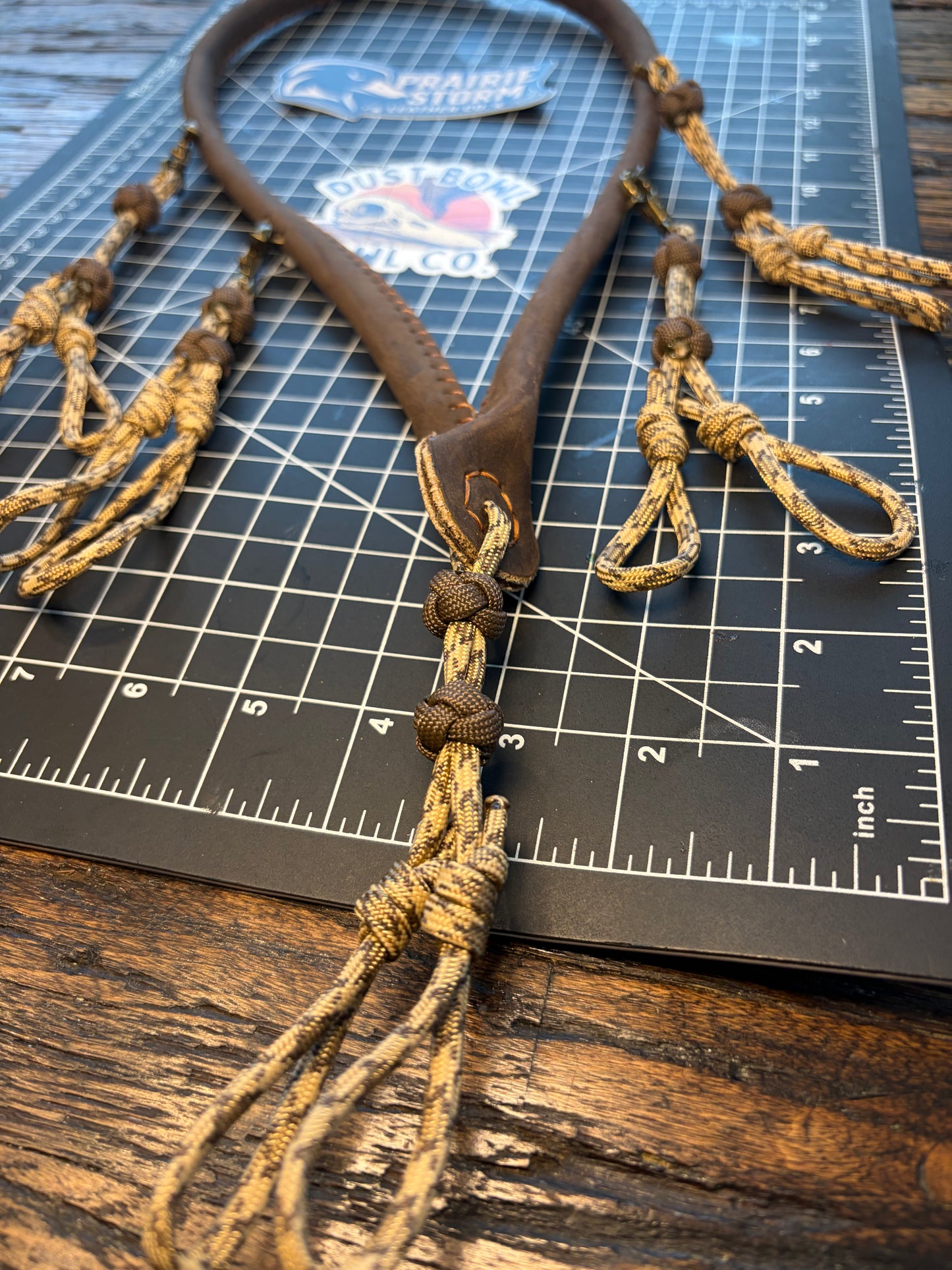 Leather x paracord hybrid lanyard -  Rattler