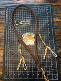 Leather x paracord hybrid lanyard -  Tan Diamonds