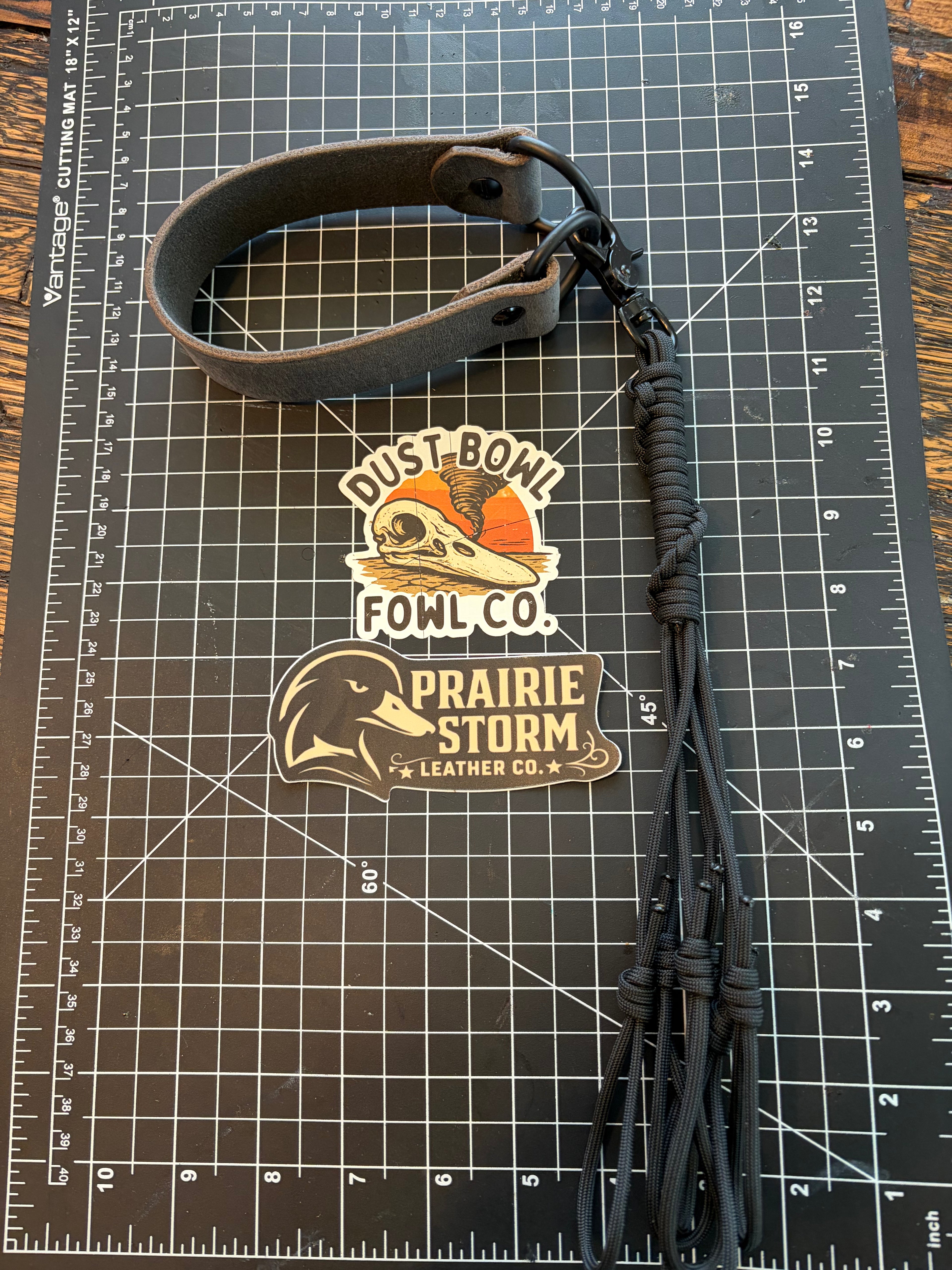 Leather Handle Duck Tote - Black