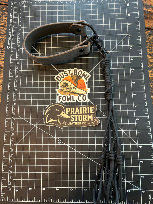Leather Handle Duck Tote - Black