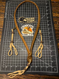 Leather x paracord hybrid lanyard - Saddle Tan