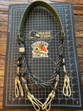 Leather x Half Round Lanyard - Olive x Gold
