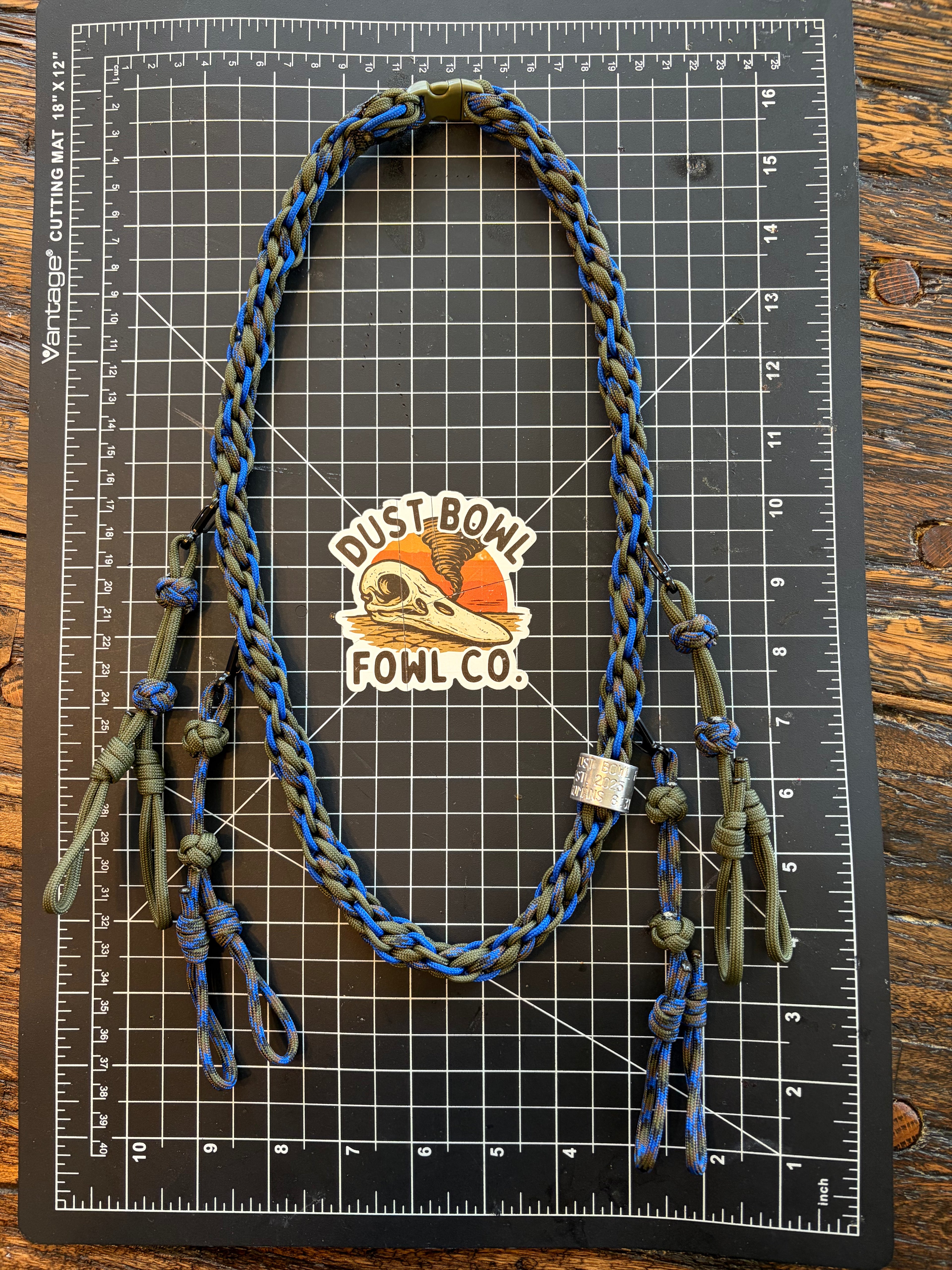 Shorty Round Braid Thin Line - Blue Olive