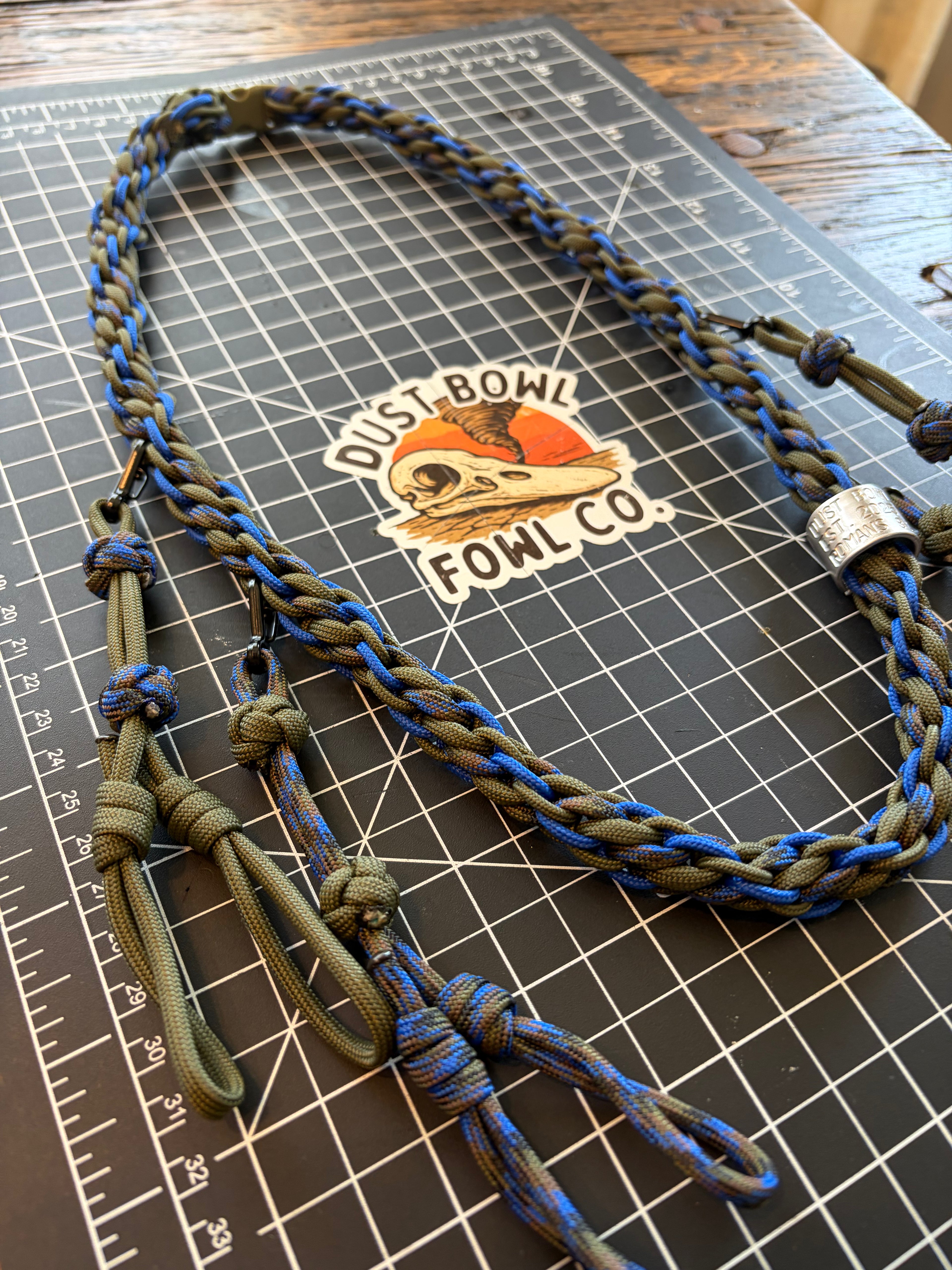 Shorty Round Braid Thin Line - Blue Olive