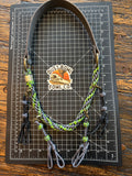 Leather x Half Round Lanyard -  Grey Neon