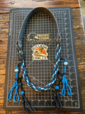 Leather x Half Round Lanyard -  Electric Blue