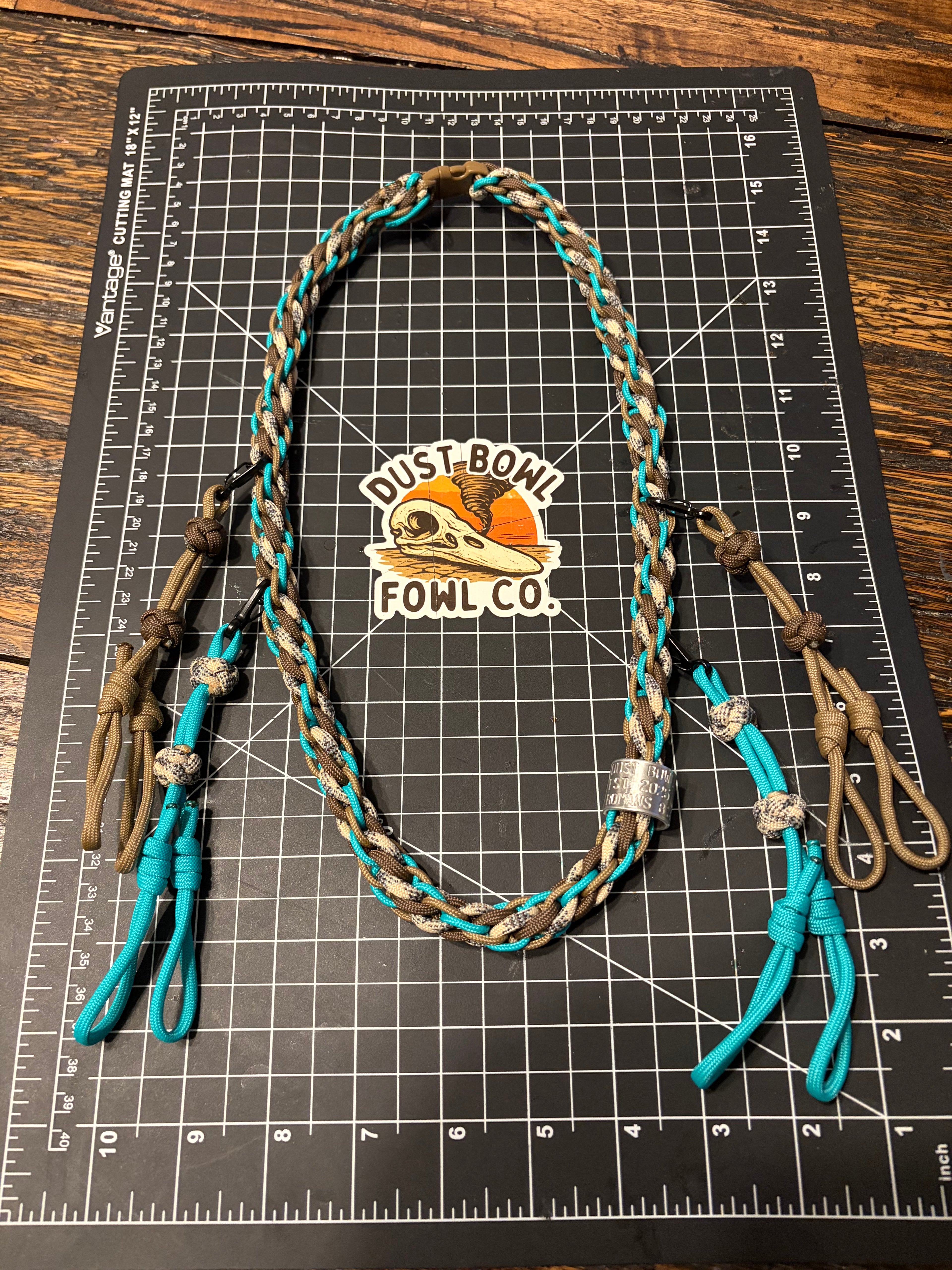 Shorty Round Braid Thin Line - Western Teal