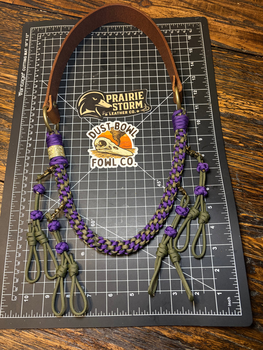 Leather x Half Round Lanyard - Purple ODG