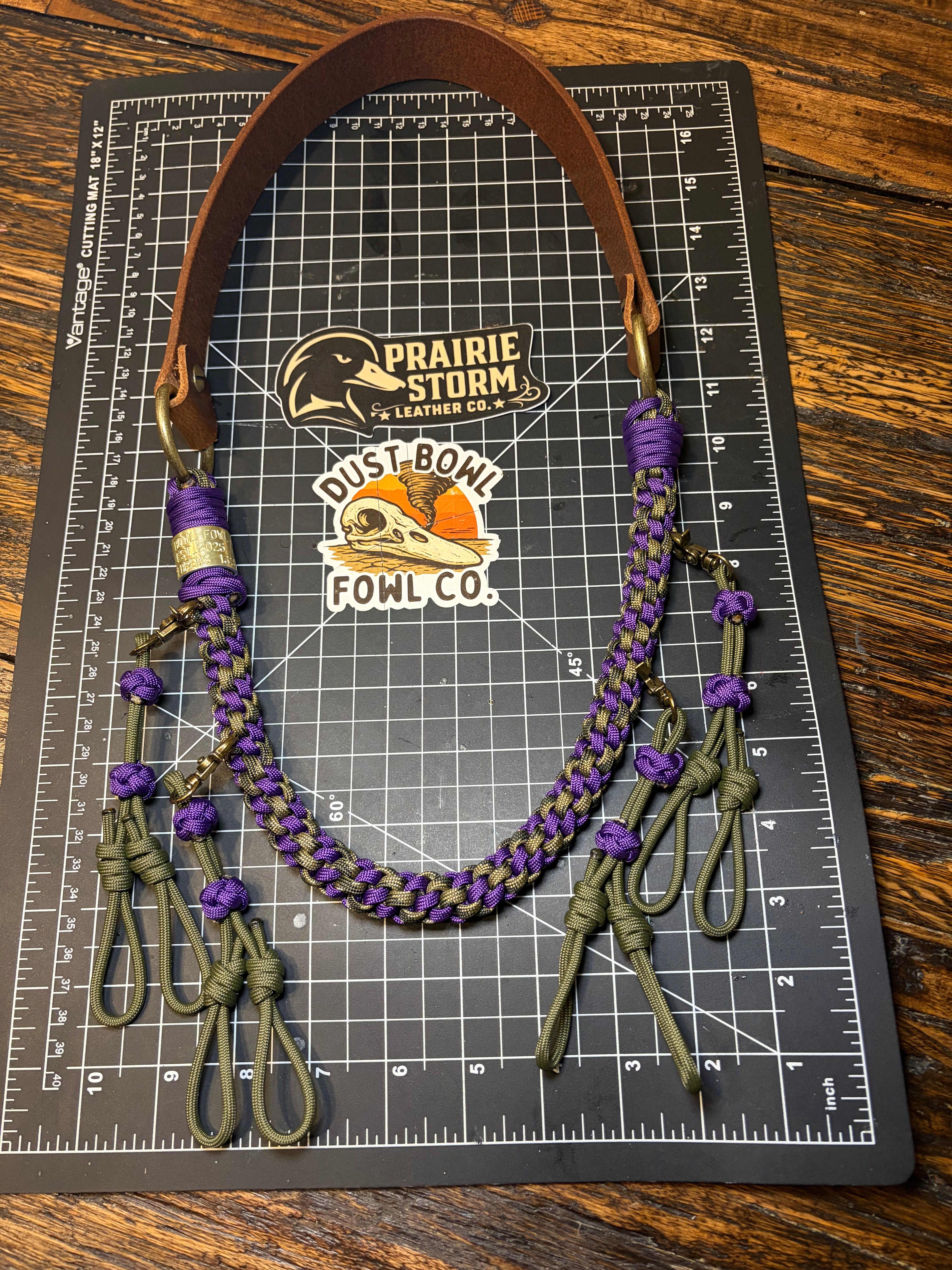 Leather x Half Round Lanyard - Purple ODG