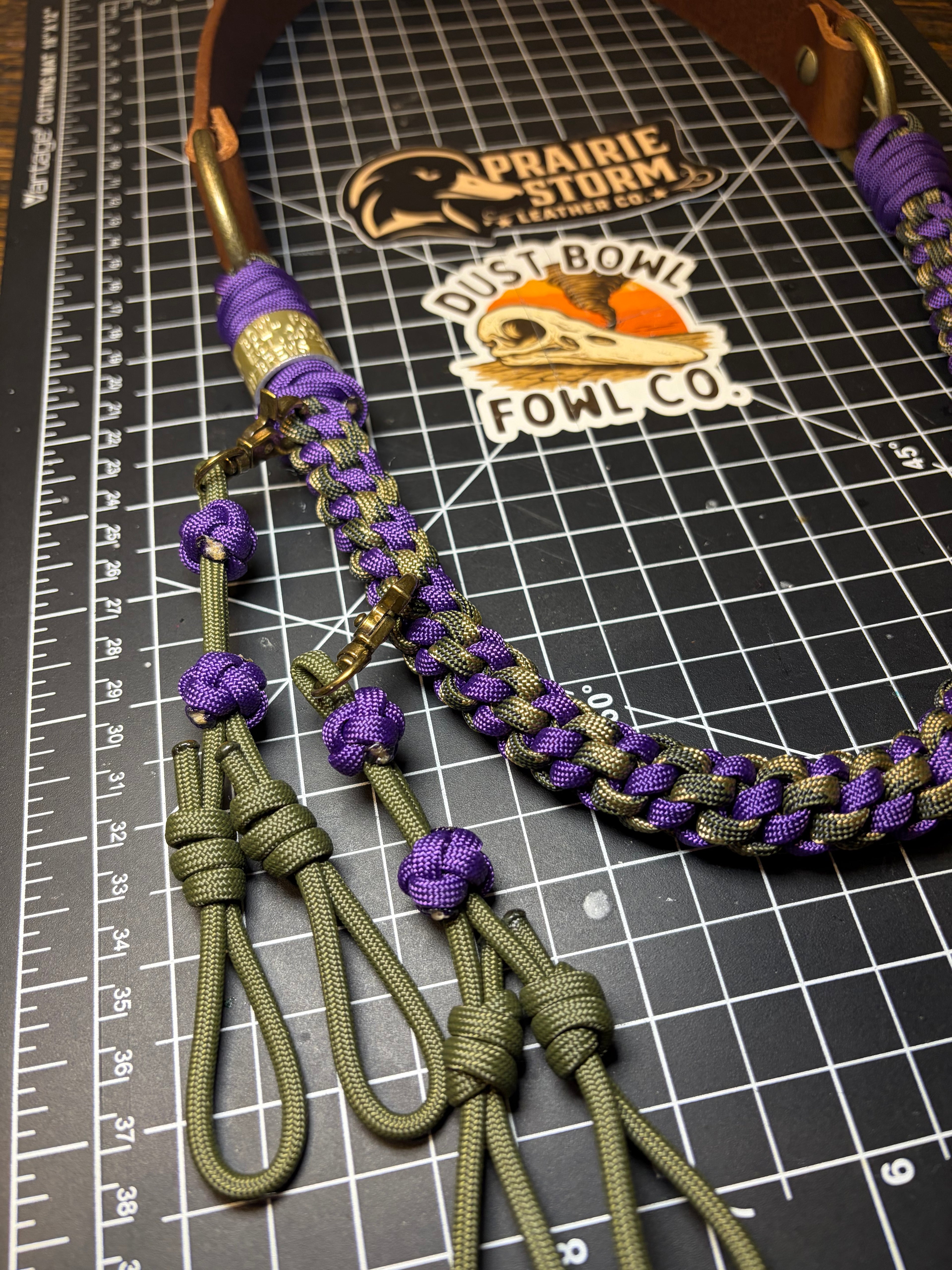 Leather x Half Round Lanyard - Purple ODG