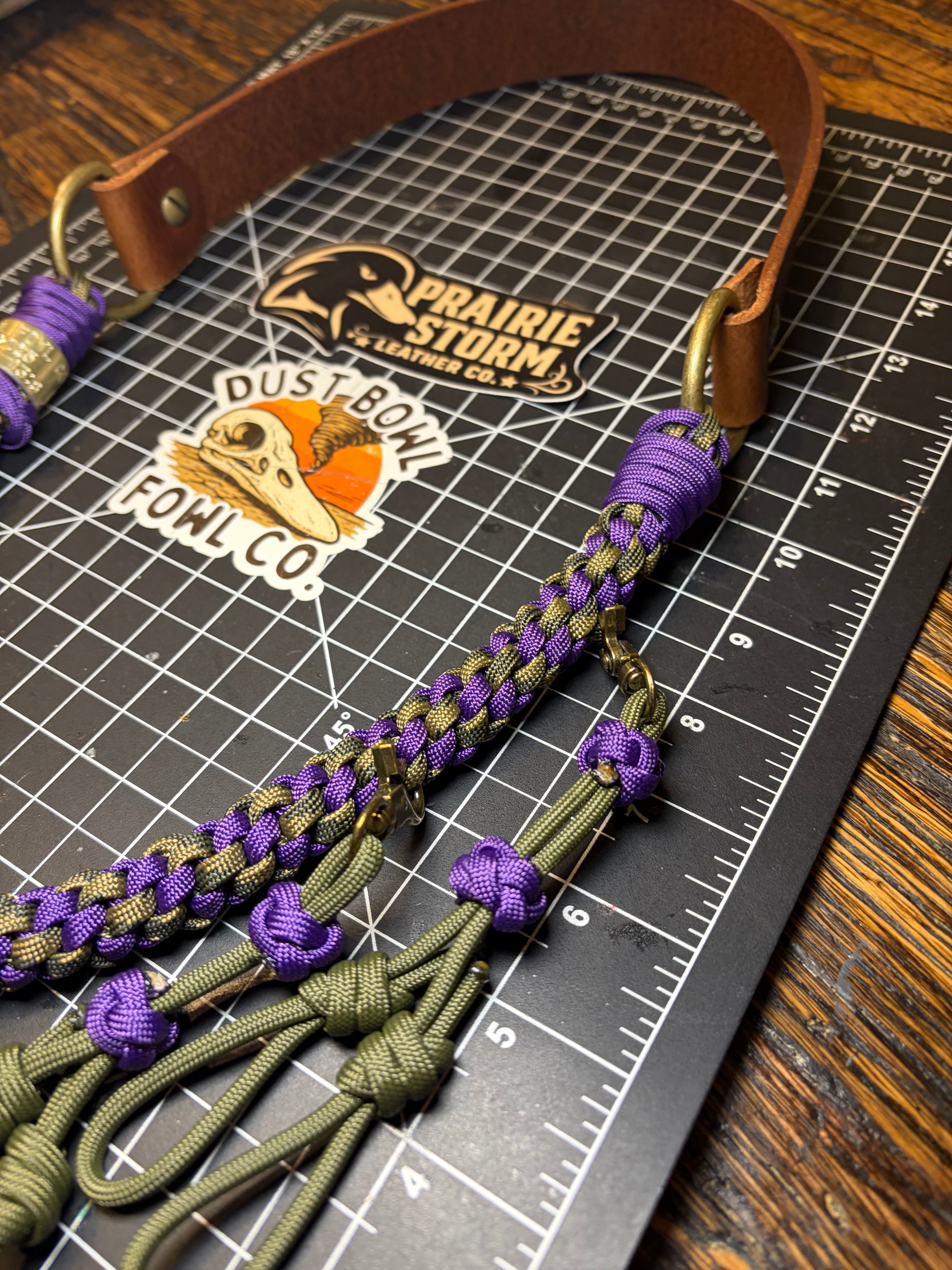 Leather x Half Round Lanyard - Purple ODG