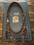Leather x Half Round Lanyard - Maroon Cheetah