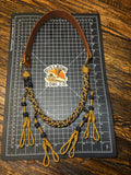 Leather x Half Round Lanyard - Fire Fly