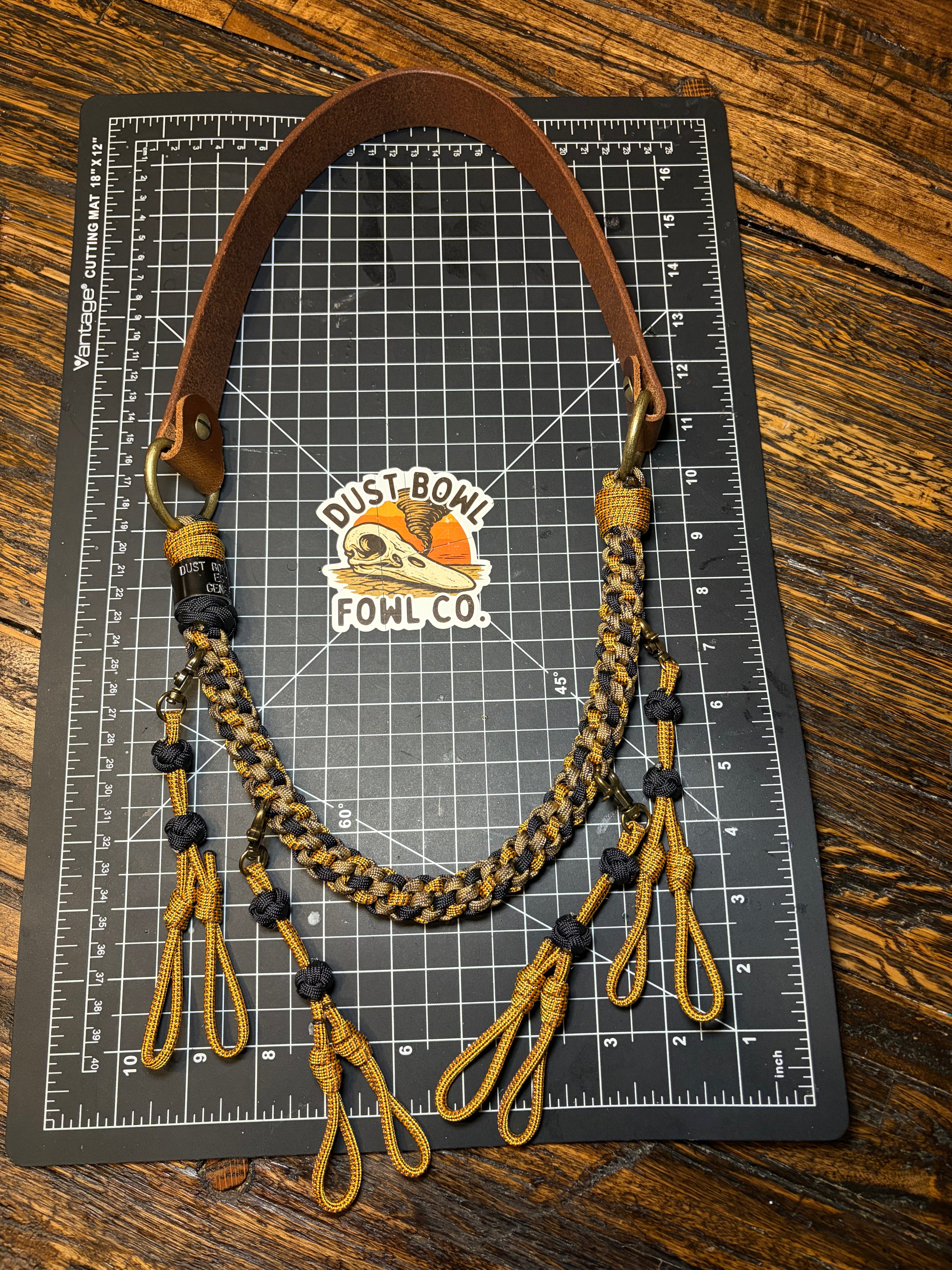 Leather x Half Round Lanyard - Fire Fly