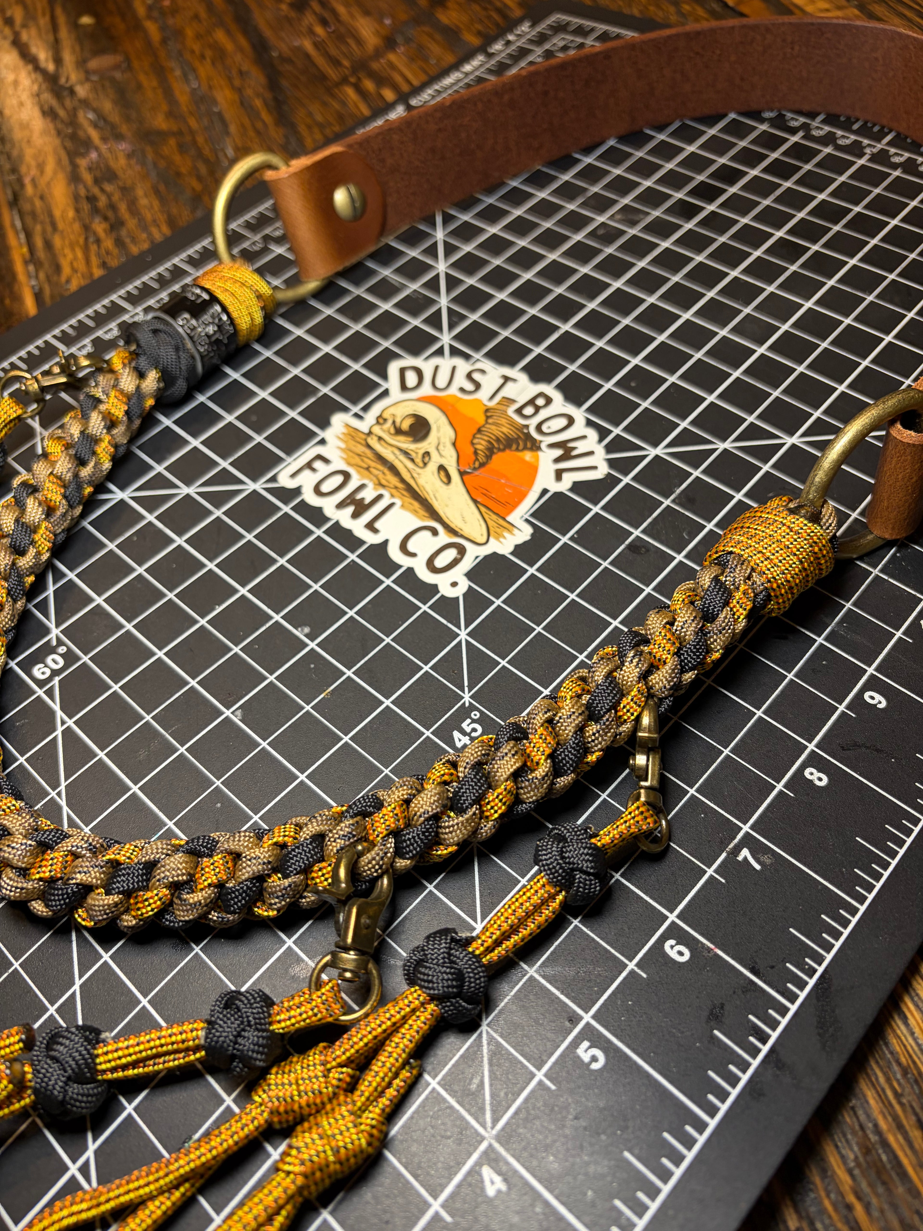 Leather x Half Round Lanyard - Fire Fly